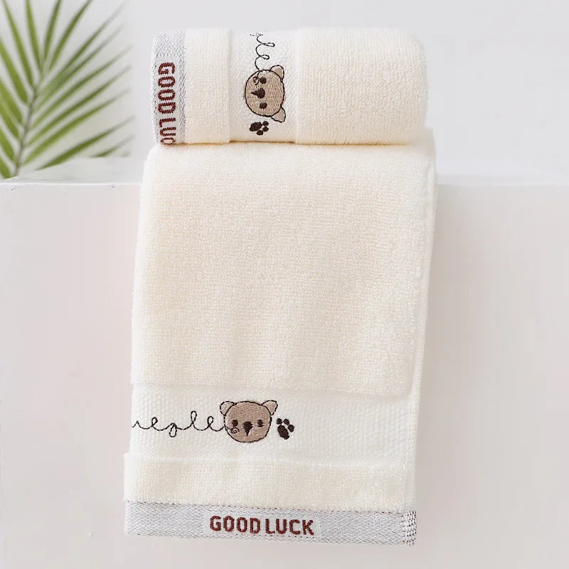 Serviettes De Bain Pour Bébé en Coton / Gant de Toilette – Motif Ourson